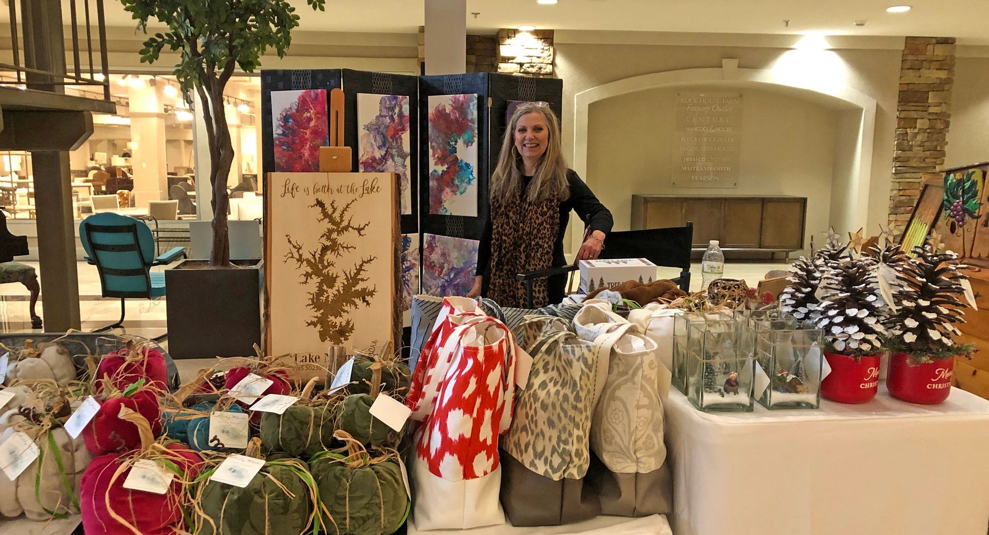 Kathy Wheeler at her gallery display